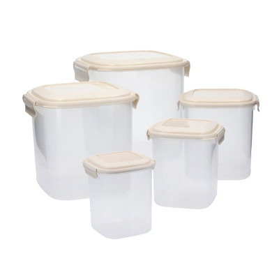 Vanyplast Envases Alto Crema Juego De 5.