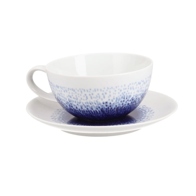 Taza Con Plato Blue Rain.