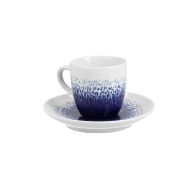 Taza De Espresso Con Plato Blue Rain.