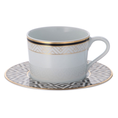 Taza Con Plato Art Deco.