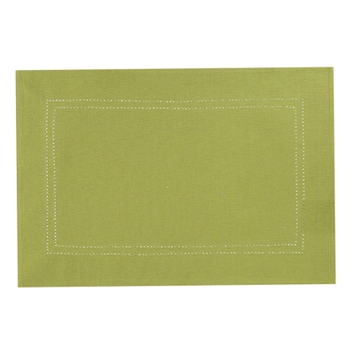 Haus Individual Hemstitch Verde 13" x 19".