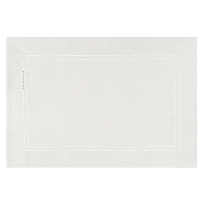 Haus Individual Hemstitch Blanco 13" x 19".