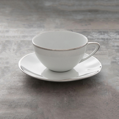 Taza Con Plato Volare Platina.