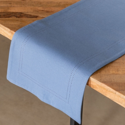 Haus Camino De Mesa Hemstitch Azul.