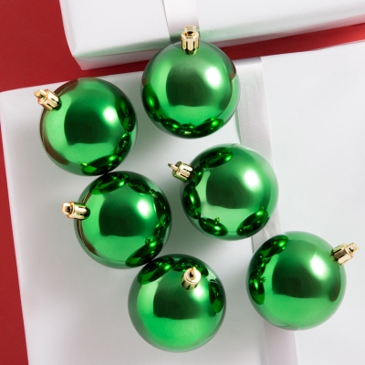 Bolas De Navidad Verde Juego de 6.