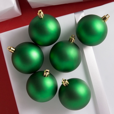 Bolas De Navidad Verde Mate Juego de 6.