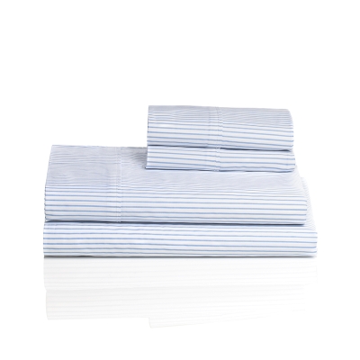 Haus Juego De Sábanas Stripes 300 Hilos Queen Azul.