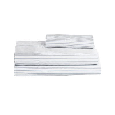 Haus Juego De Sábanas Stripes 300 Hilos Twin Gris.