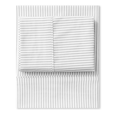 Haus Juego De Sabanas Stripes 300 Hilos King Gris.