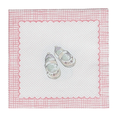 Servilleta De Cóctel De Papel Little One Rosa Bebé 10''.