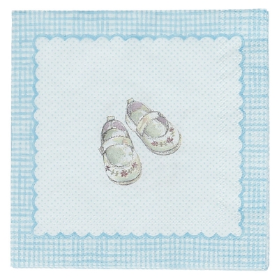 Servilleta De Cóctel De Papel Little One Azul Claro 10''.