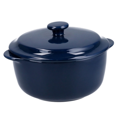 Fuente Para Hornear Redondo Azul Marino.