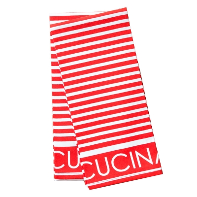 Haus Toalla De Cocina Stripes Rojo Juego De 2.