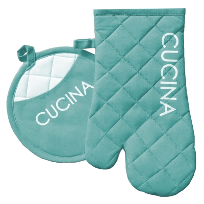 Guantes & Agarradera Juego De 2 Azul Claro.