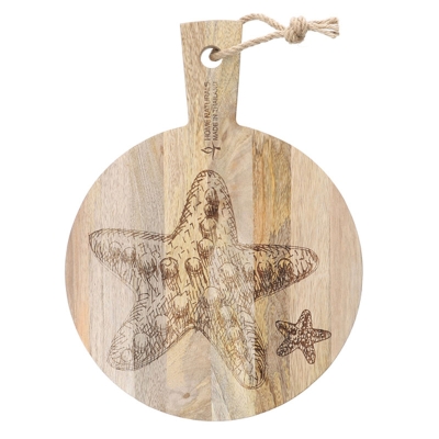 Tabla De Madera Acacia Redonda 14".