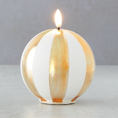 Bola De Navidad Dorada Y Blanca 4".