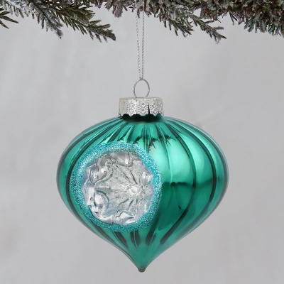 Bola De Navidad Azul 4".
