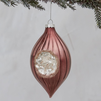 Bola De Navidad Rosado 3" x 6".