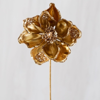 Flor De Magnolia Dorado 21".