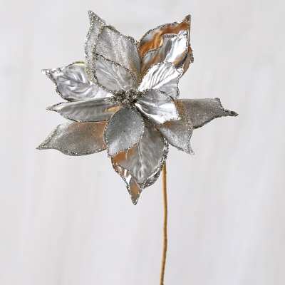 Flor De Pascua Plateada 20".