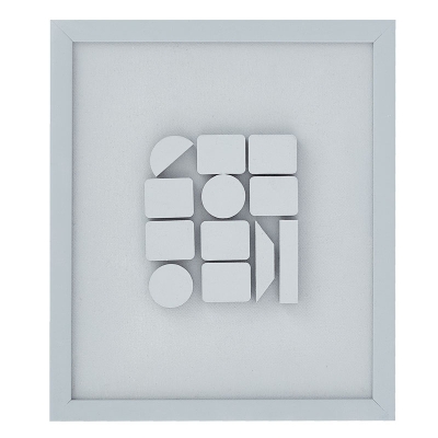 Cuadro Abstracto Gris 12" x 13".