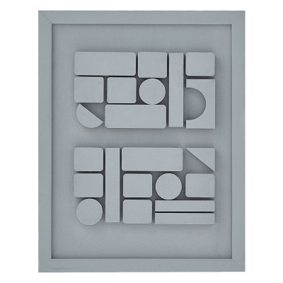 Cuadro Abstracto Gris 12" x 13".