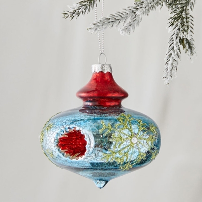 Bola De Navidad Azul 4".