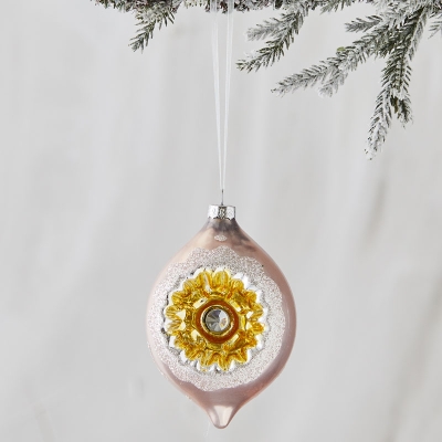 Bola De Navidad Perlada 4" x 3".
