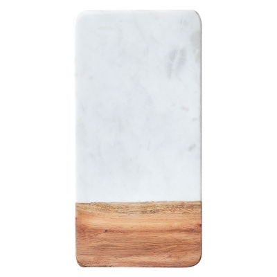 Tabla Para Queso Mármol Y Madera 12".