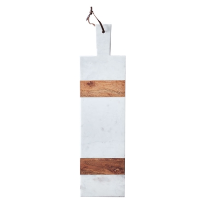 Tabla Para Queso Mármol Y Madera 22".