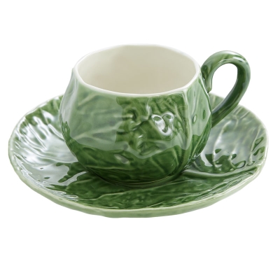 Taza Con Plato Cabbage Verde.