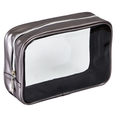 Bolso Con Ventana Gris.