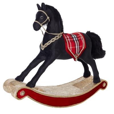 Adorno Caballo Mecedor Negro.