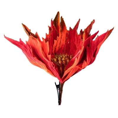 Flor Pascua Escarchada Rojo 12".