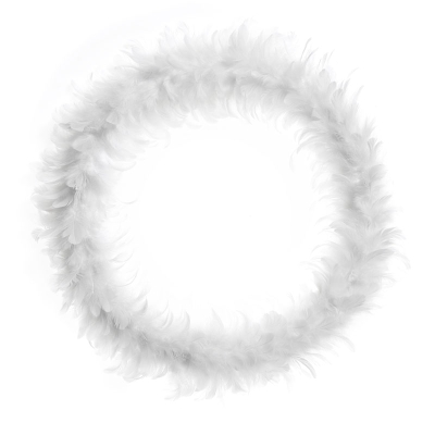 Corona de Plumas Blanco 24".