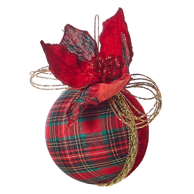 Bola De Navidad Tartán Con Pascua.