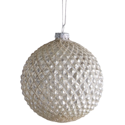 Bola De Navidad Plata 4".
