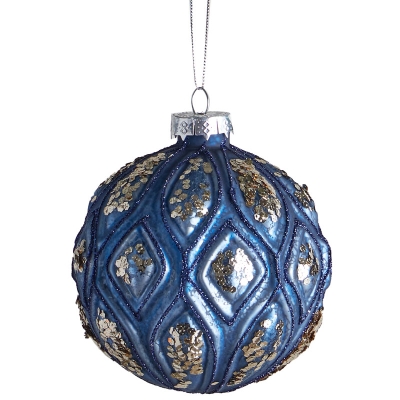 Bola De Navidad Azul 4".