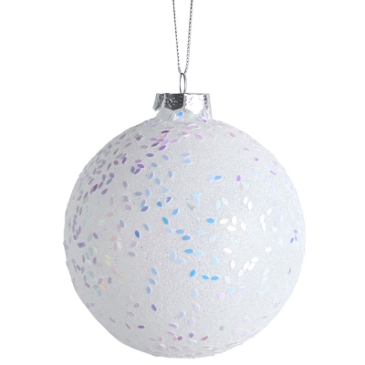 Bola De Navidad Blanco 4".