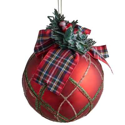 Bola De Navidad Tartán 4".