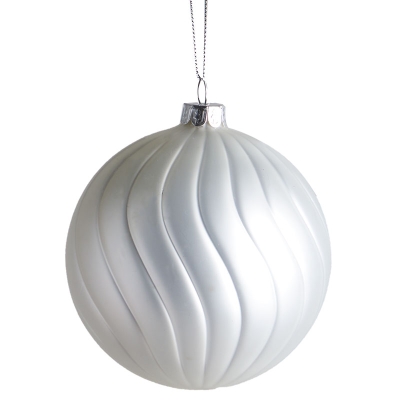 Bola De Navidad Blanco 4".