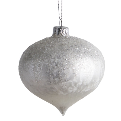 Bola De Navidad Blanco 4".