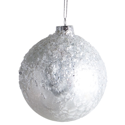 Bola De Navidad Blanco 4".