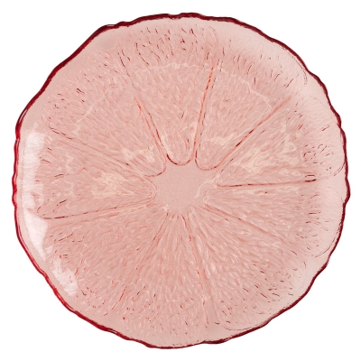 Plato De Postre Citrus Rosado.