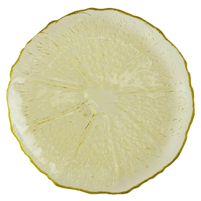 Plato De Postre Citrus Amarillo.