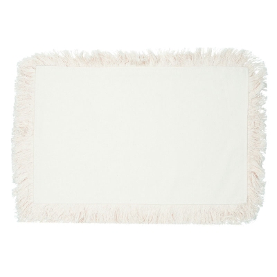 Novo Individual Con Flecos Crema 20" x 15".