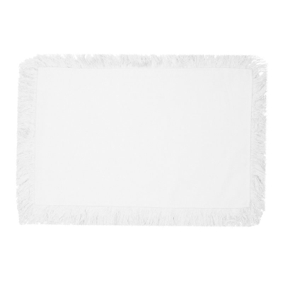 Novo Individual Con Flecos Blanco 20" x 15".