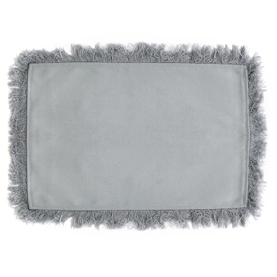 Novo Individual Con Flecos Gris 20" x 15".