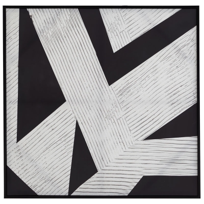 Cuadro Abstracto Triangulo Negro y Blanco 31" x 31".