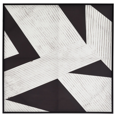 Cuadro Abstracto Blanco y Negro 31" x 31".